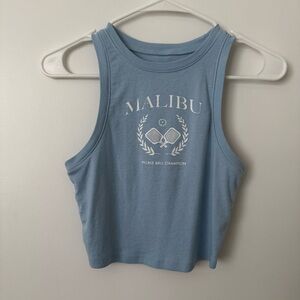 Blue Malibu Pickleball Cropped Tank for‎ Women